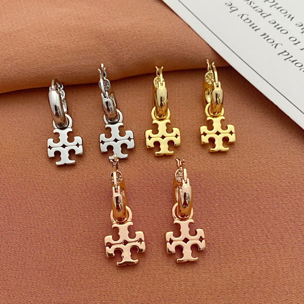 Tory Burch Glossy Inlaid Alphabet Earrings Design